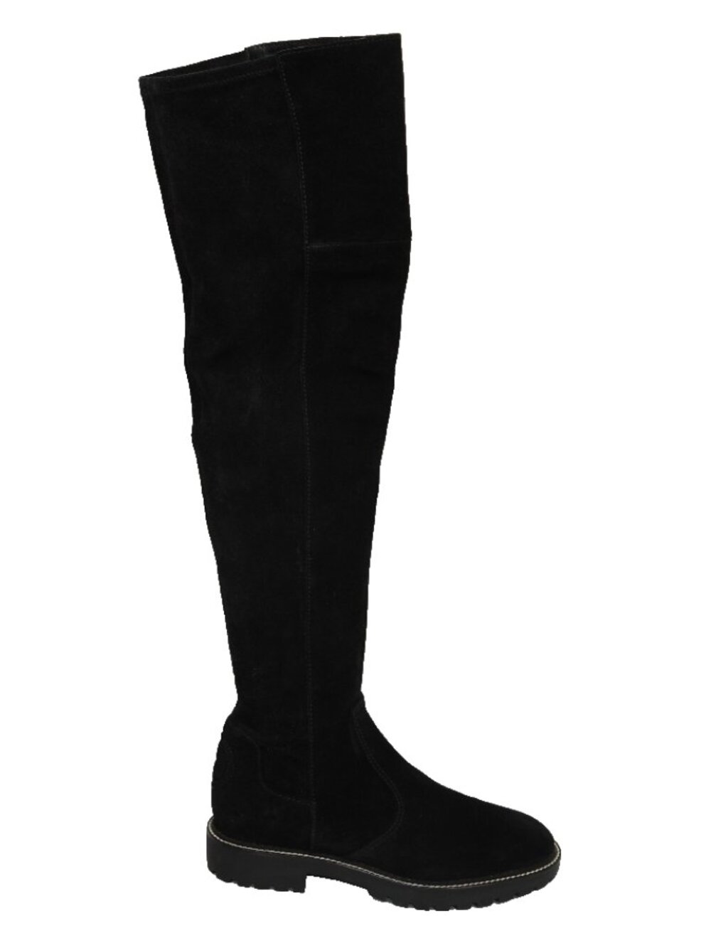 New! Tory Burch Miller Black Suede Lug Sole Over-The-Knee Boot Sz 9 M DD566 OTK